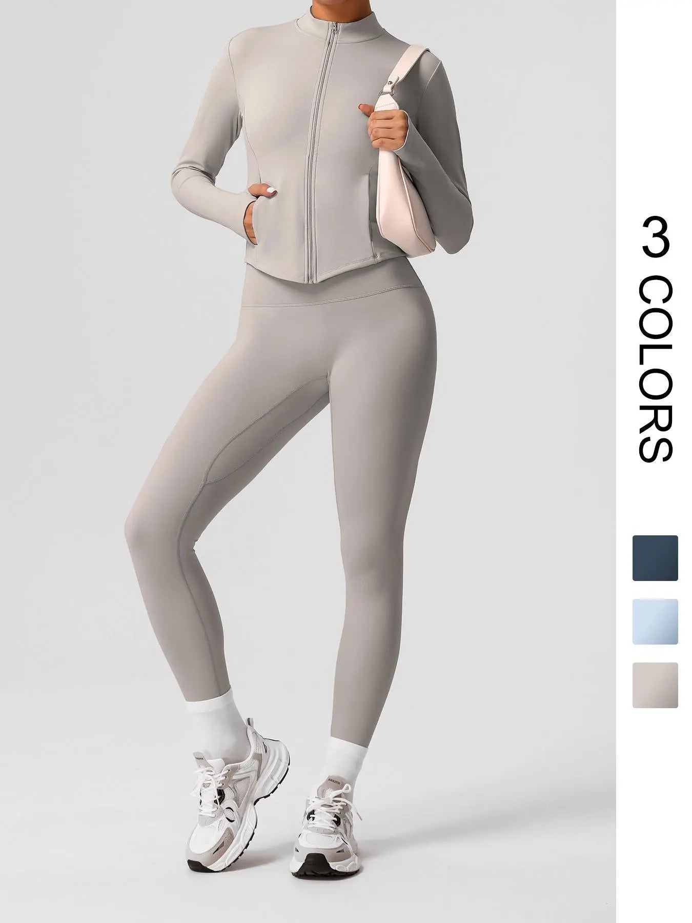 Women's Zip - Up Jacket & Leggings Set – Matching Activewear for Yoga, Gym & Running - Aurora