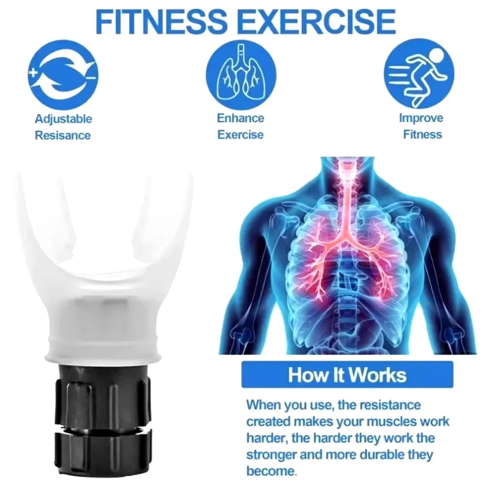 Breathing Exercise for Lungs Portable Breath Fitness Exerciser Device Endurance Workout Device with Adjustable Resistances - Aurora