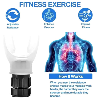 Breathing Exercise for Lungs Portable Breath Fitness Exerciser Device Endurance Workout Device with Adjustable Resistances - Aurora