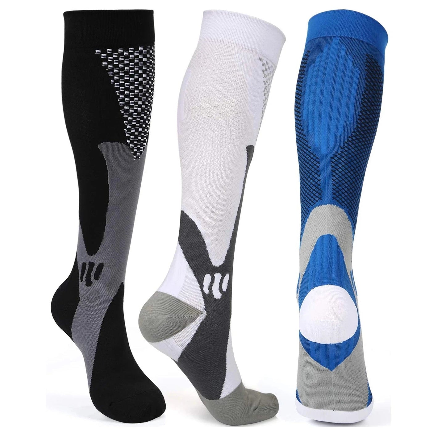 Compression Socks Nylon Medical Nursing Stockings Specializes Outdoor Cycling Fast - Drying Breathable Adult Sports - Aurora