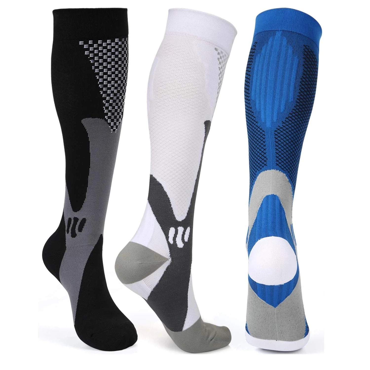 Compression Socks Nylon Medical Nursing Stockings Specializes Outdoor Cycling Fast - Drying Breathable Adult Sports - Aurora