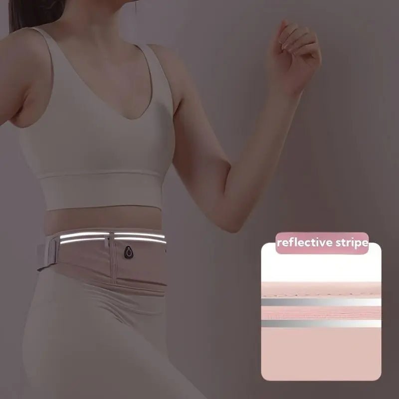 Running Waist Belt with Phone Bag – 3 - Pocket Fitness Belt for Gym, Hiking & Running - Aurora