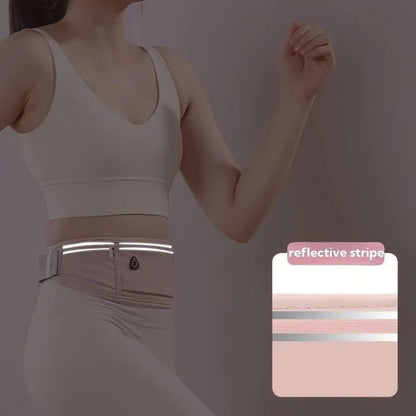 Running Waist Belt with Phone Bag – 3 - Pocket Fitness Belt for Gym, Hiking & Running - Aurora