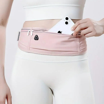 Running Waist Belt with Phone Bag – 3 - Pocket Fitness Belt for Gym, Hiking & Running - Aurora