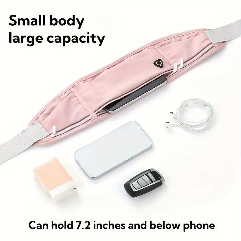 Running Waist Belt with Phone Bag – 3 - Pocket Fitness Belt for Gym, Hiking & Running - Aurora