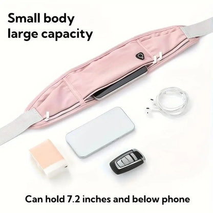 Running Waist Belt with Phone Bag – 3 - Pocket Fitness Belt for Gym, Hiking & Running - Aurora