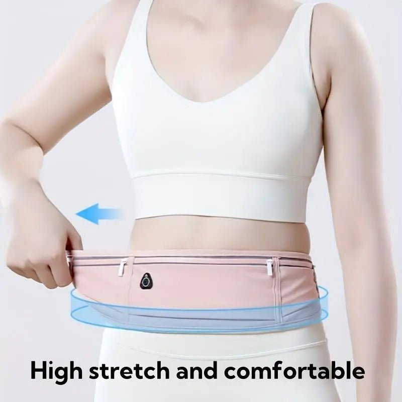 Running Waist Belt with Phone Bag – 3 - Pocket Fitness Belt for Gym, Hiking & Running - Aurora