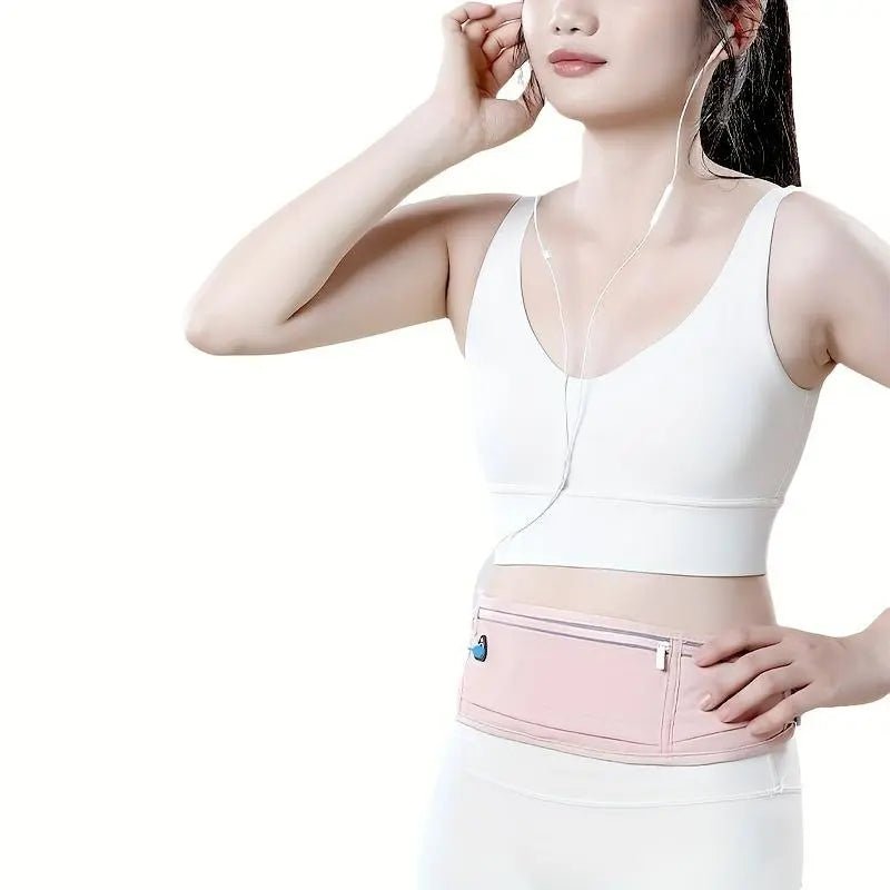 Running Waist Belt with Phone Bag – 3 - Pocket Fitness Belt for Gym, Hiking & Running - Aurora