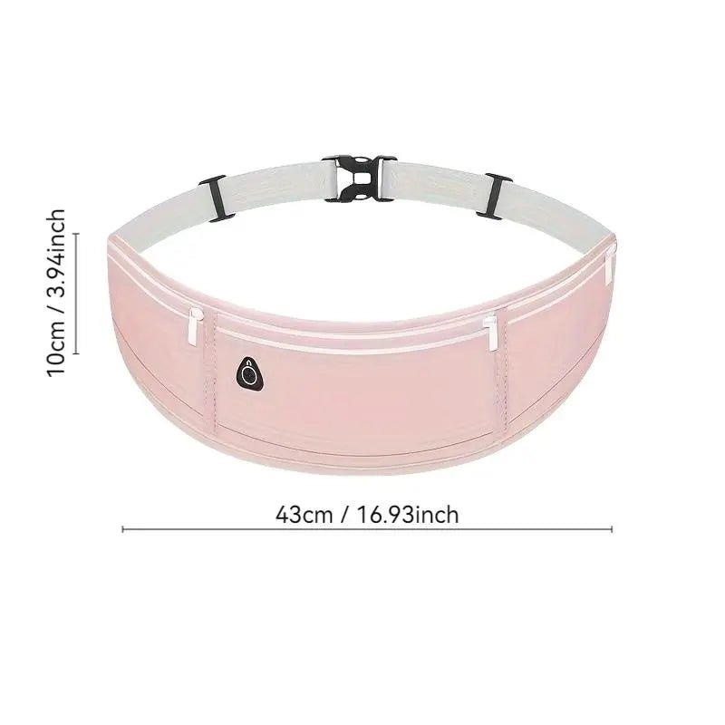 Running Waist Belt with Phone Bag – 3 - Pocket Fitness Belt for Gym, Hiking & Running - Aurora
