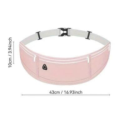 Running Waist Belt with Phone Bag – 3 - Pocket Fitness Belt for Gym, Hiking & Running - Aurora