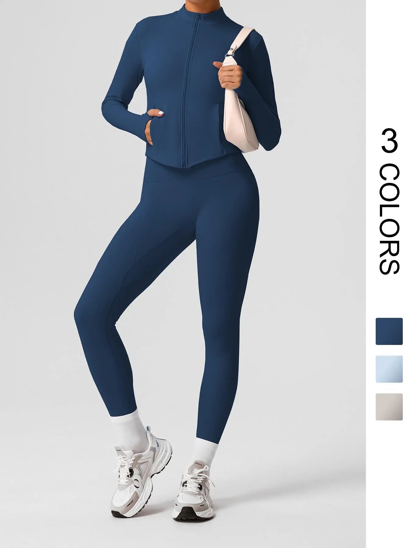 Women's Zip - Up Jacket & Leggings Set – Matching Activewear for Yoga, Gym & Running - Aurora