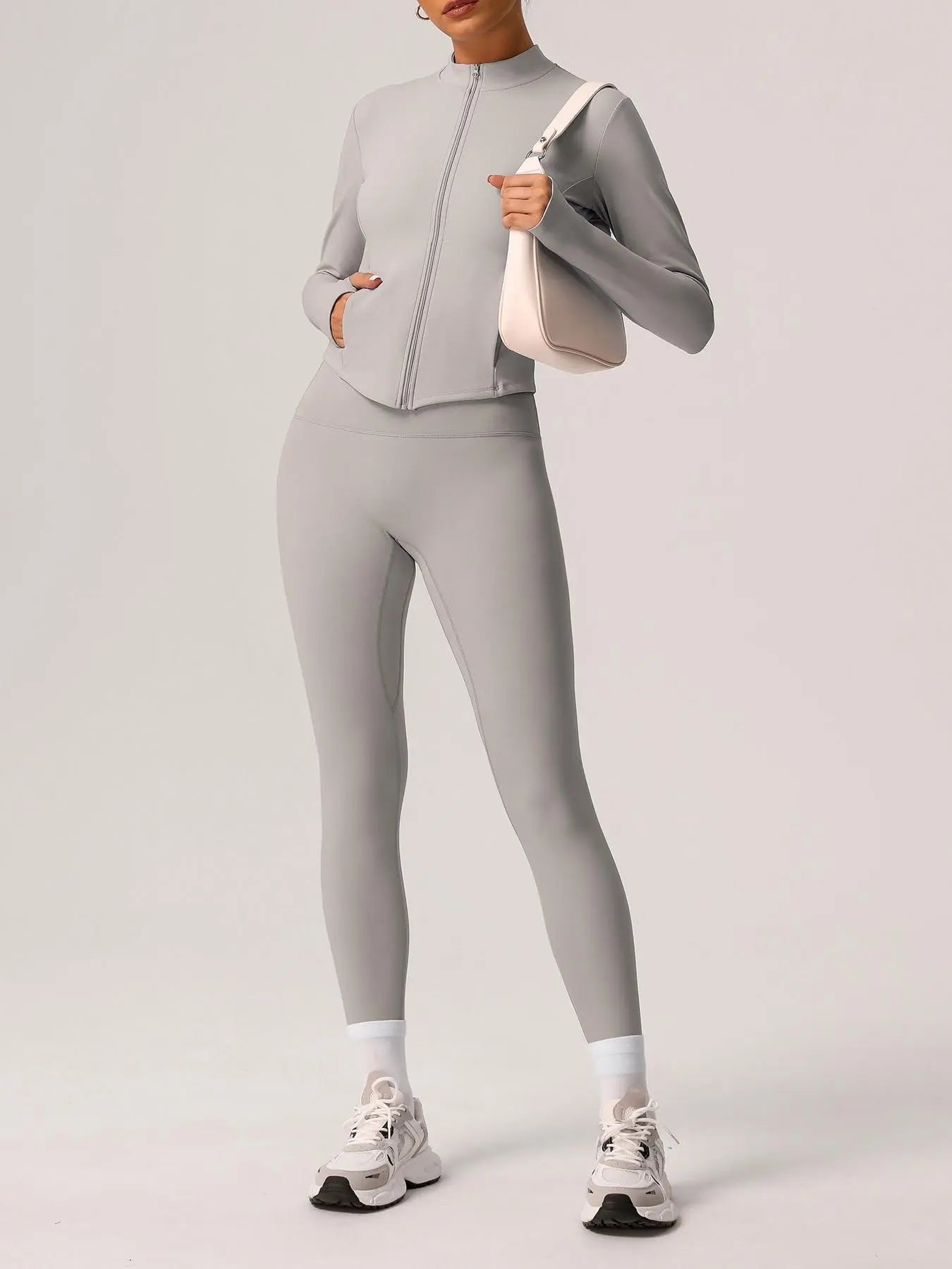 Women's Zip - Up Jacket & Leggings Set – Matching Activewear for Yoga, Gym & Running - Aurora